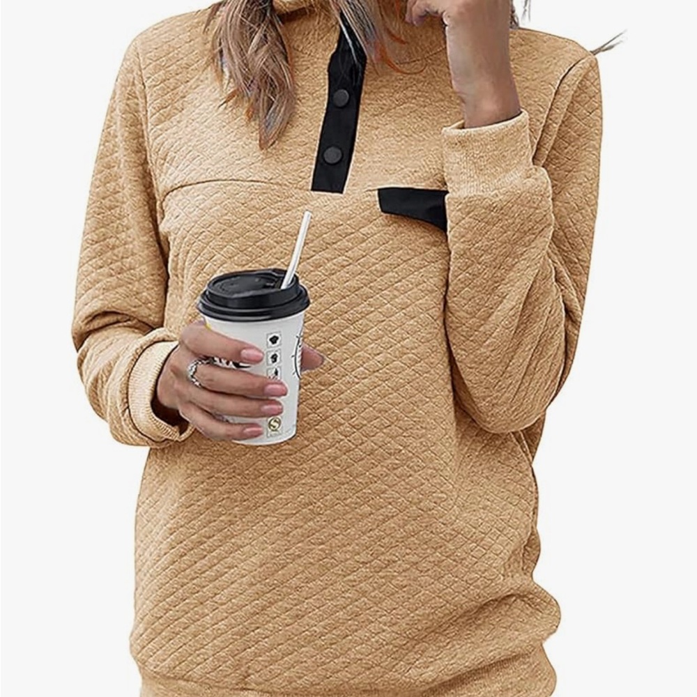 Tan Quilted Women's Top by BTFBM